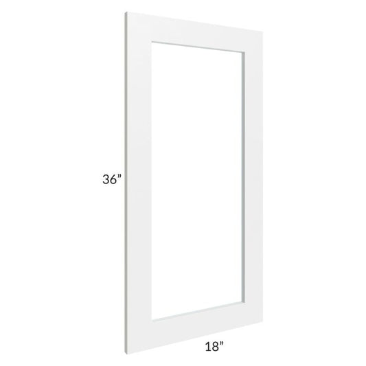 RTA Southport White Shaker 18" x 36" Glass Door Only