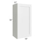 RTA Southport White Shaker 18" x 36" Wall Cabinet with 1 Decorative End Panel and Glass Door