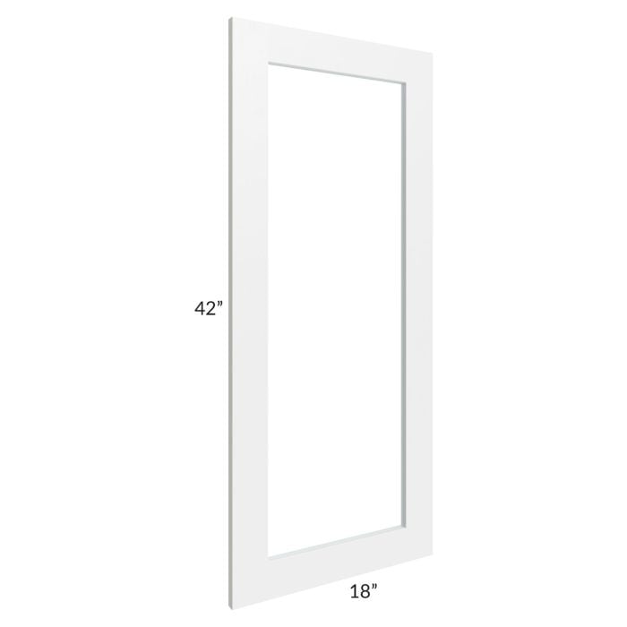 RTA Southport White Shaker 18" x 42" Glass Door Only