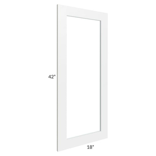 RTA Southport White Shaker 18" x 42" Glass Door Only
