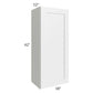 RTA Southport White Shaker 18" x 42" Wall Cabinet with Glass Door