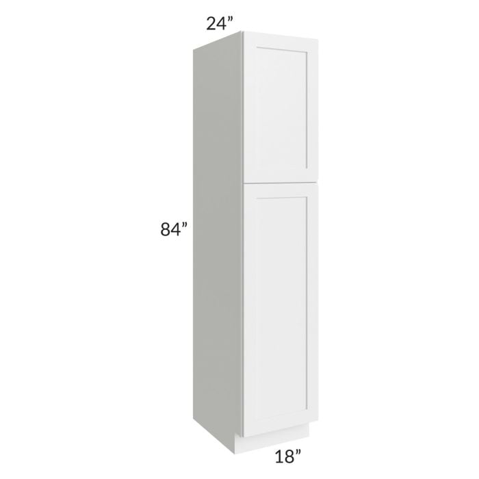 RTA Southport White Shaker 18" x 84" Wall Pantry with 2 Sides Decorative End Panels and 4 Roll Out Trays
