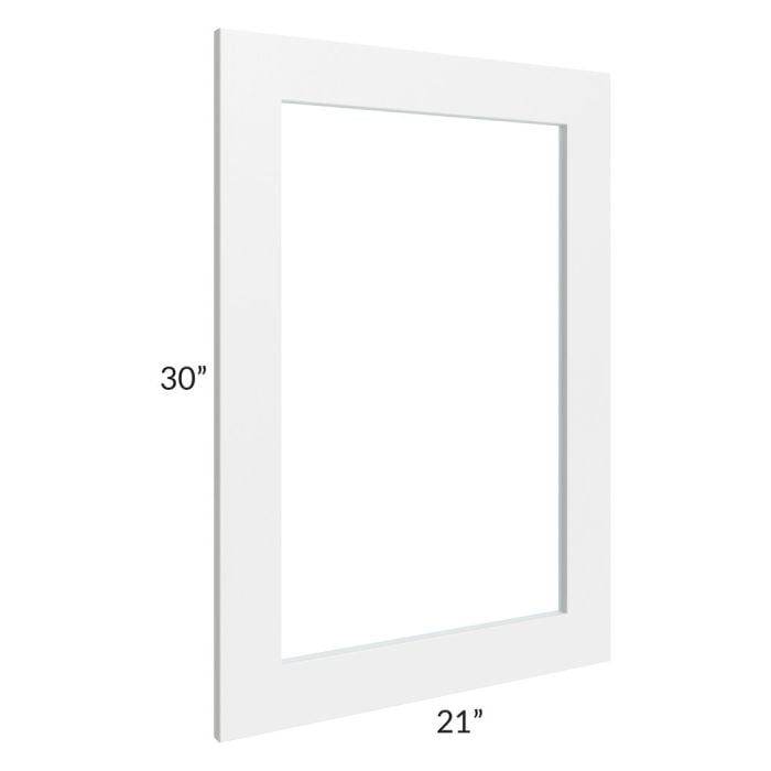 RTA Southport White Shaker 21" x 30" Glass Door Only