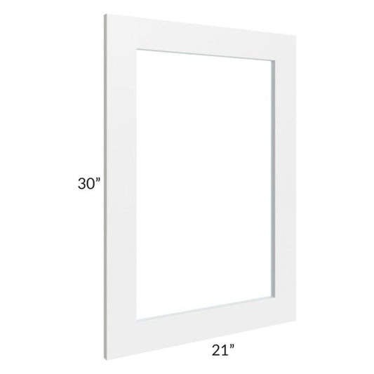 RTA Southport White Shaker 21" x 30" Glass Door Only
