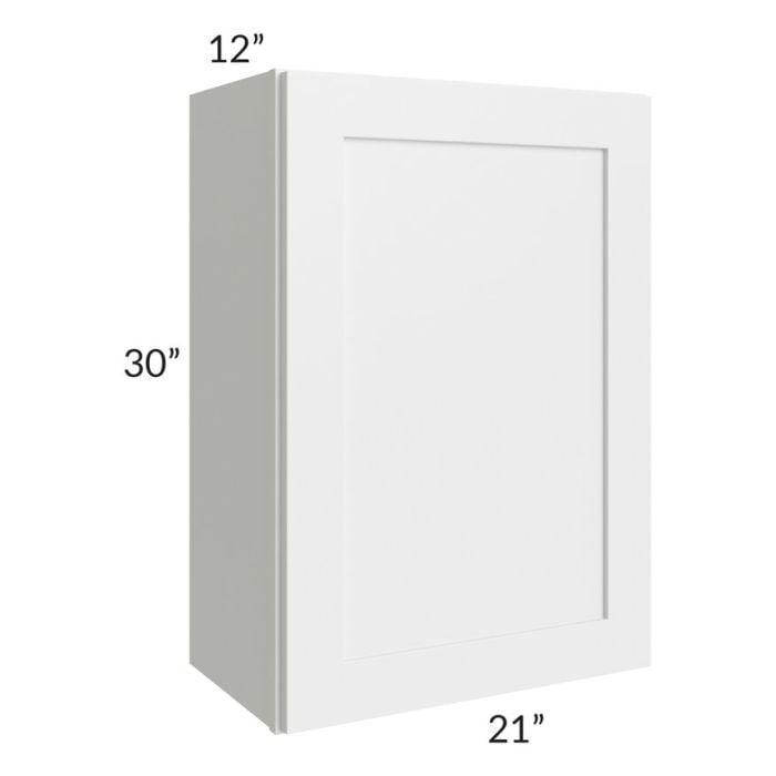 RTA Southport White Shaker 21" x 30" Wall Cabinet with 2 Decorative End Panels