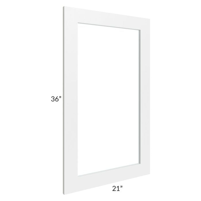 RTA Southport White Shaker 21" x 36" Glass Door Only