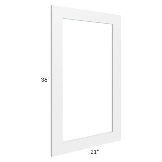 RTA Southport White Shaker 21" x 36" Glass Door Only