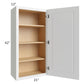 RTA Southport White Shaker 21" x 42" Wall Cabinet with Glass Door