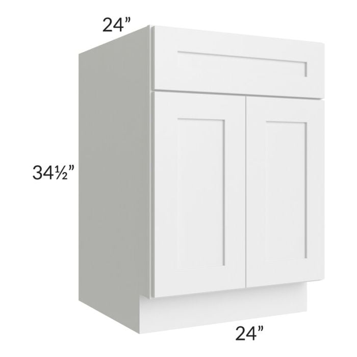 RTA Southport White Shaker 24" Base Cabinet with 1 Decorative End Panel