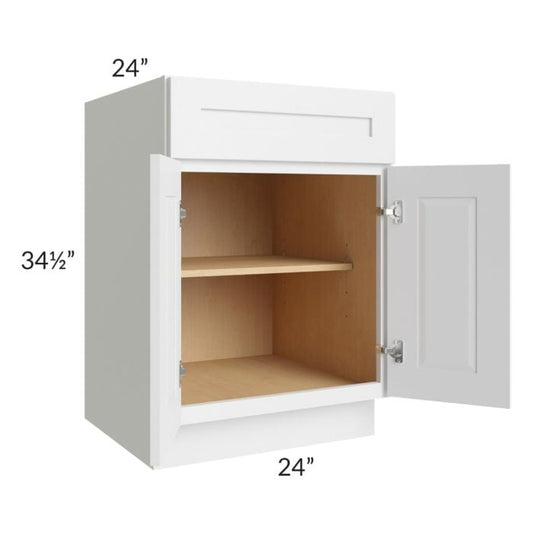 RTA Southport White Shaker 24" Base Cabinet with 1 Roll Out Tray