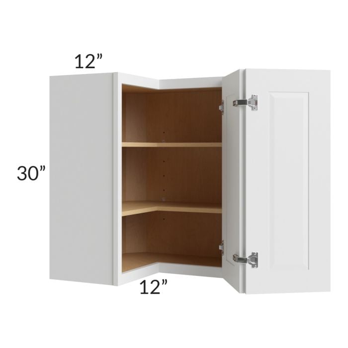 RTA Southport White Shaker 24" x 30" Easy Reach Corner Wall Cabinet