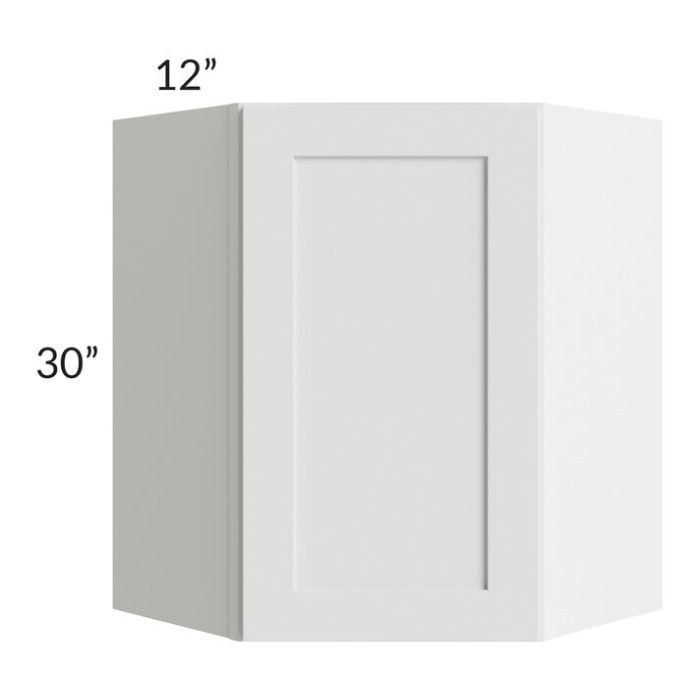 RTA Southport White Shaker 24" x 30" Wall Diagonal Corner Cabinet