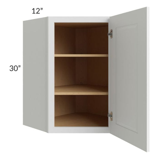RTA Southport White Shaker 24" x 30" Wall Diagonal Corner Cabinet with 1 Decorative End Panel