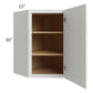 RTA Southport White Shaker 24" x 30" Wall Diagonal Corner Cabinet with 2 Decorative End Panels and Glass Door