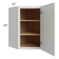 RTA Southport White Shaker 24" x 30" Wall Diagonal Corner Cabinet with Glass Door