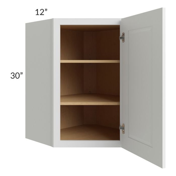 RTA Southport White Shaker 24" x 30" Wall Diagonal Corner Cabinet