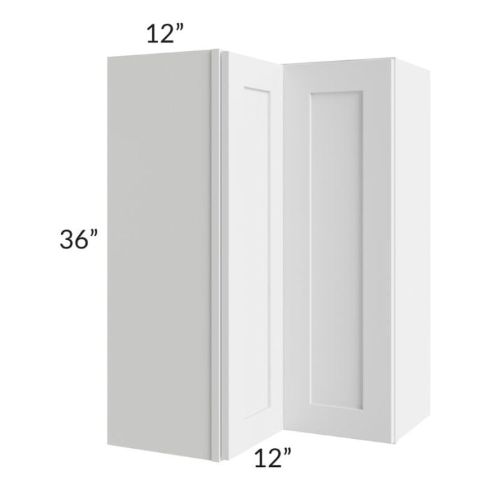 RTA Southport White Shaker 24" x 36" Easy Reach Corner Wall Cabinet