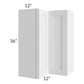 RTA Southport White Shaker 24" x 36" Easy Reach Corner Wall Cabinet with 2 Decorative End Panels