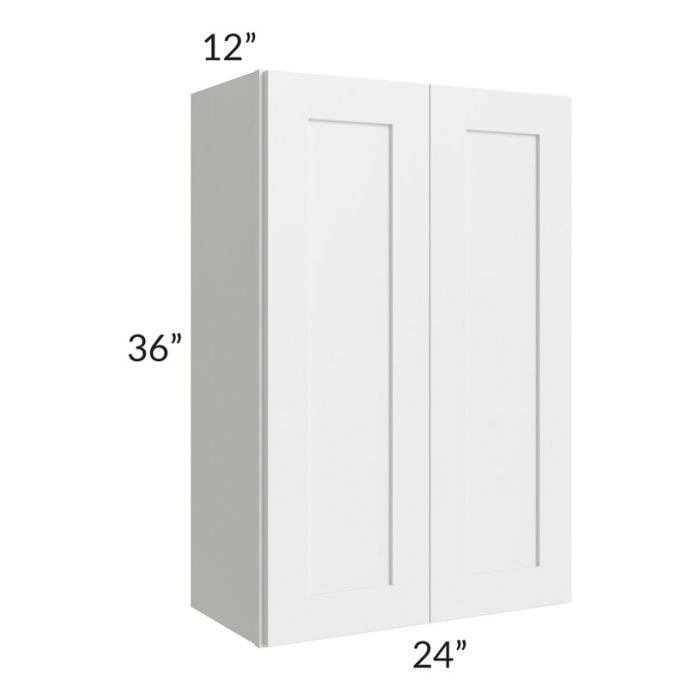 RTA Southport White Shaker 24" x 36" Wall Cabinet with 1 Decorative End Panel