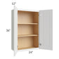RTA Southport White Shaker 24" x 36" Wall Cabinet with 1 Decorative End Panel and Glass Door