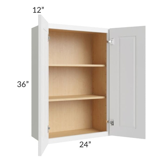RTA Southport White Shaker 24" x 36" Wall Cabinet with 1 Decorative End Panel