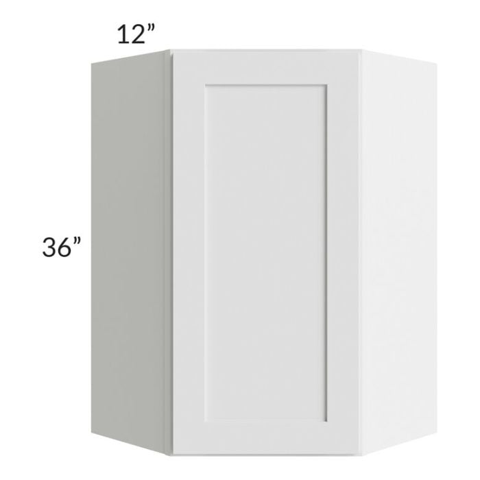 RTA Southport White Shaker 24" x 36" Wall Diagonal Corner Cabinet