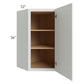 RTA Southport White Shaker 24" x 36" Wall Diagonal Corner Cabinet with 2 Decorative End Panels and Glass Door