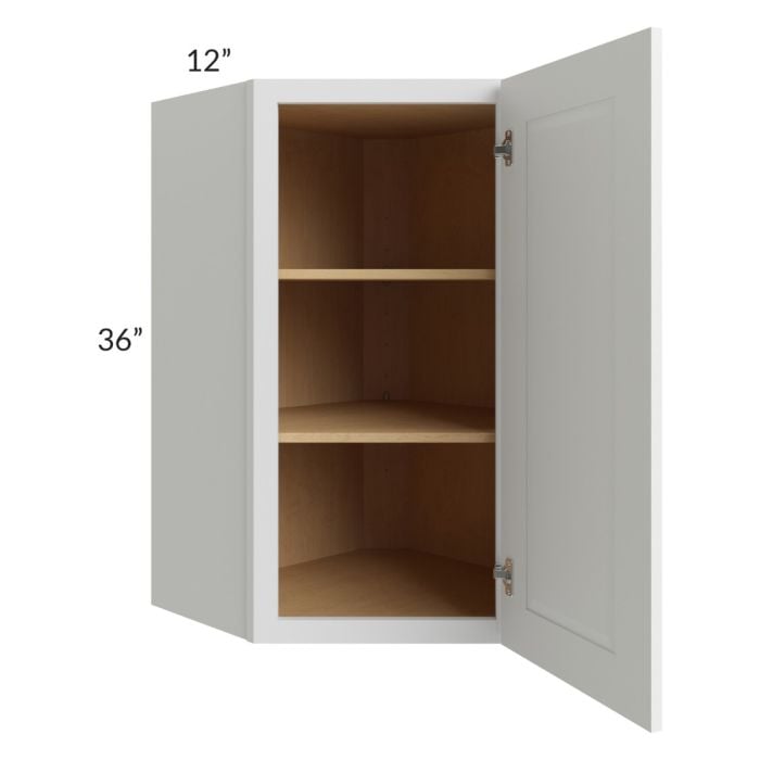 RTA Southport White Shaker 24" x 36" Wall Diagonal Corner Cabinet