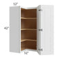 RTA Southport White Shaker 24" x 42" Easy Reach Corner Wall Cabinet with 2 Decorative End Panels