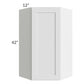 RTA Southport White Shaker 24" x 42" Wall Diagonal Corner Cabinet with Glass Door