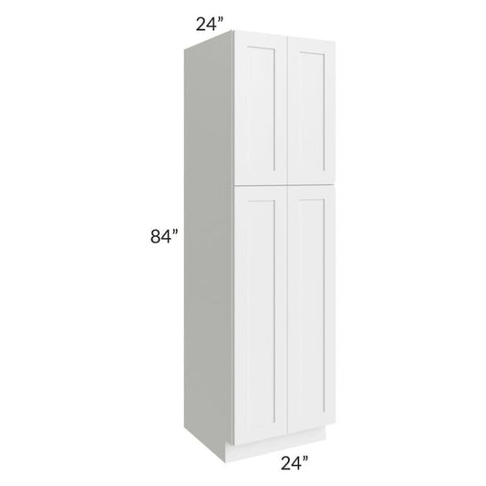 RTA Southport White Shaker 24" x 84" Wall Pantry with 1 Side Decorative End Panel