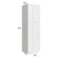 RTA Southport White Shaker 24" x 84" Wall Pantry with 1 Side Decorative End Paneland 3 Roll Out Trays