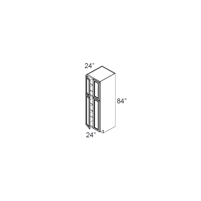 RTA Southport White Shaker 24" x 84" Wall Pantry with 2 Sides Decorative End Panels and 4 Roll Out Trays