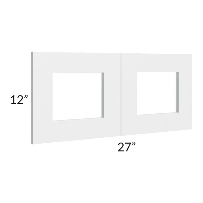 RTA Southport White Shaker 27" x 12" Glass Door Only