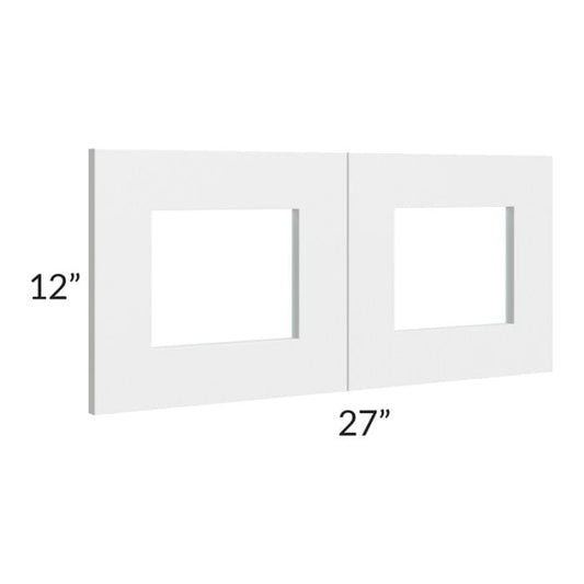 RTA Southport White Shaker 27" x 12" Glass Door Only