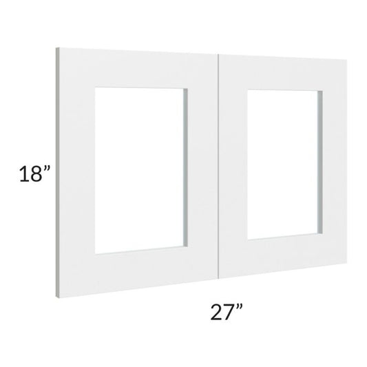 RTA Southport White Shaker 27" x 18" Glass Door Only