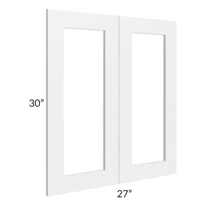 RTA Southport White Shaker 27" x 30" Glass Doors Only