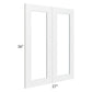 RTA Southport White Shaker 27" x 36" Glass Doors Only