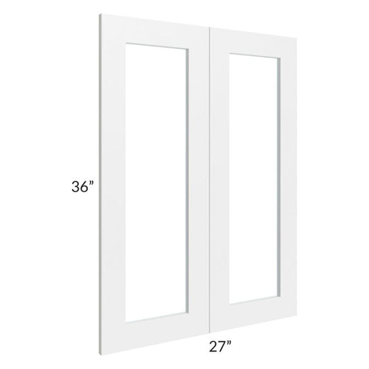 RTA Southport White Shaker 27" x 36" Glass Doors Only