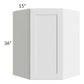 RTA Southport White Shaker 27" x 36" Wall Diagonal Corner Cabinet