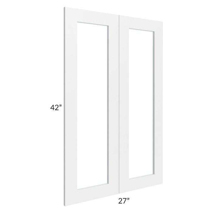 RTA Southport White Shaker 27" x 42" Glass Doors Only