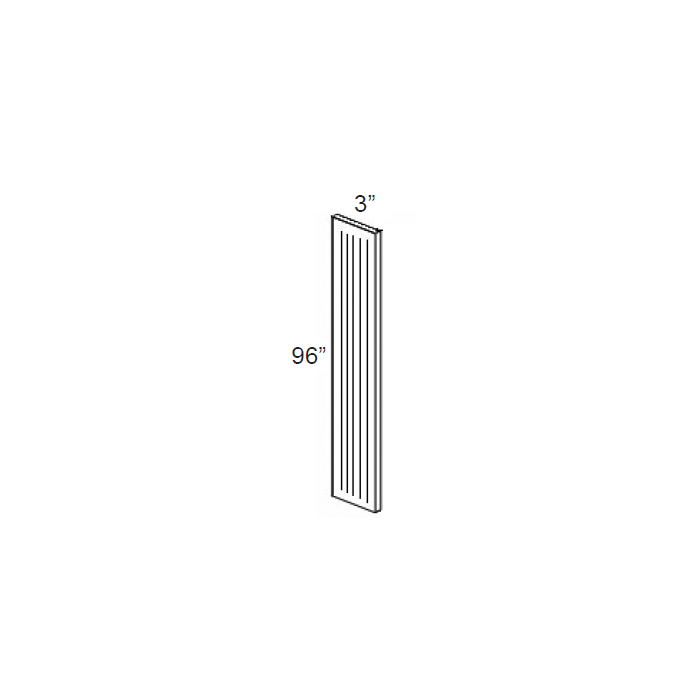 RTA Southport White Shaker 3" x 96" Fluted Filler