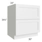 RTA Southport White Shaker 30" 2-Drawer Base Cabinet