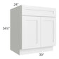 RTA Southport White Shaker 30" Base Cabinet with 1 Decorative End Panel