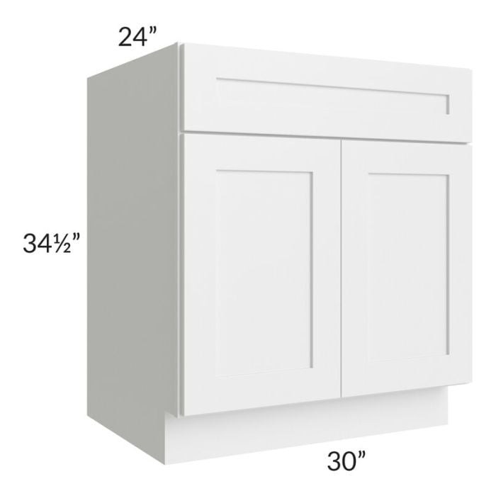 RTA Southport White Shaker 30" Sink Base Cabinet