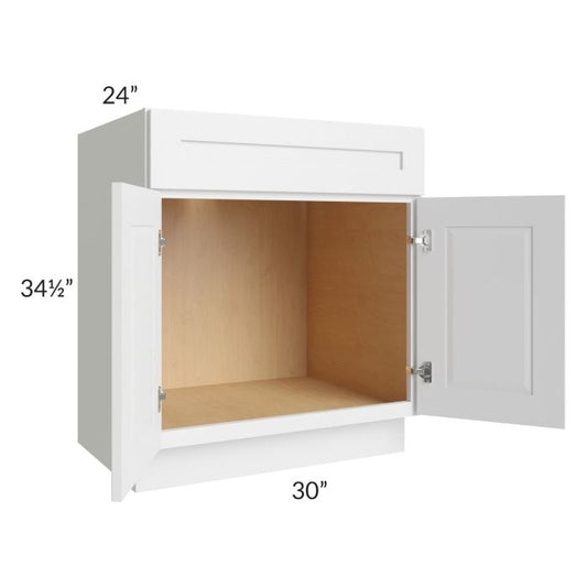 RTA Southport White Shaker 30" Sink Base Cabinet with 2 Decorative End Panels