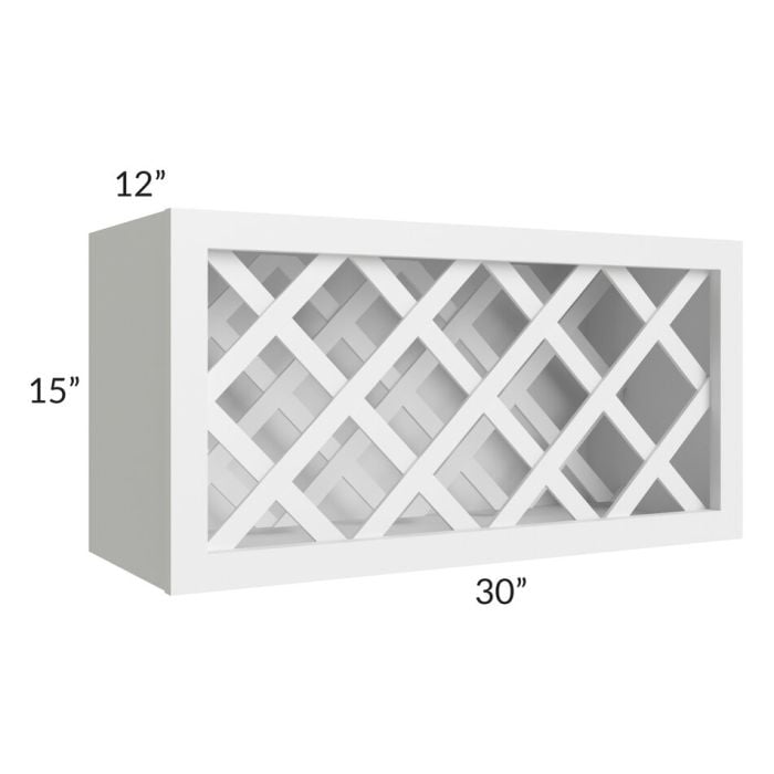 RTA Southport White Shaker 30" x 15" Wine Rack Cabinet