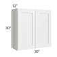 RTA Southport White Shaker 30" x 30" Wall Cabinet with 1 Decorative End Panel