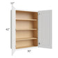 RTA Southport White Shaker 30" x 42" Wall Cabinet with 1 Decorative End Panel and Glass Door