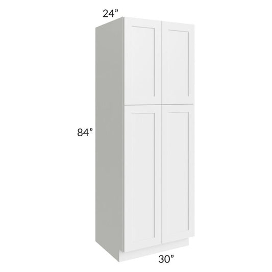 RTA Southport White Shaker 30" x 84" Wall Pantry with 1 Roll Out Tray